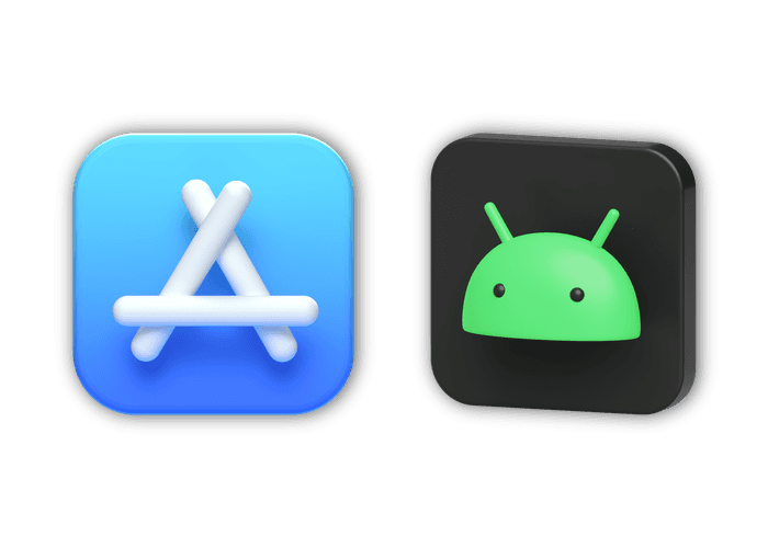 App Store and Google Play icons