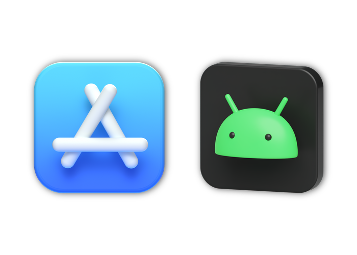 Apple's AppStore icon and Google Android icon